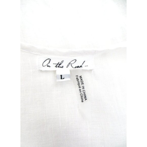 NEW! On the Road 100% Linen Jumpsuit White SZ Large - Picture 8 of 9